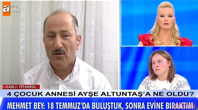 Fadime, annesi kaybolduğunda ilk önce Mehmet'i aradığını ve Mehmet Altuntaş'ın önce görmediğini daha sonra 'ben onu aldım kahvaltı yapmaya gittik sonra eve geri bıraktım.' dediğini anlattı.