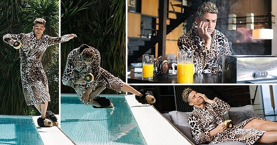 Cristiano Ronaldo Kendisiyle Dalga Geçti: Yeni Reklam Filminde Leopar Desenli Sabahlık ile Top Oynadı!