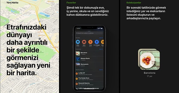 Haritaların görünüşü tamamen değişiyor, birçok yeni özellik geliyor.