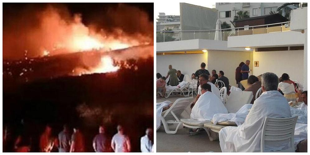 Turistler Sahile Kaçtı: Girne'de Askeri Bölgedeki Cephanelikte Patlama Meydana Geldi