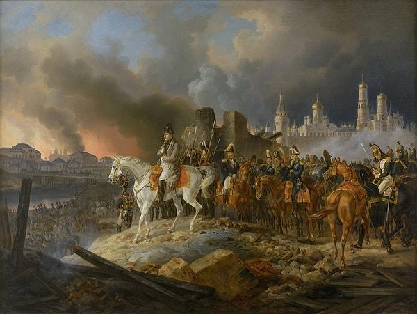1812 - Fransa İmparatoru Napolyon, ordularının başında büyük bir yangının sürdüğü Moskova'ya girdi.