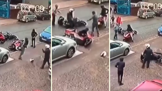 Motosikletini Çalmaya Çalışan 3 Hırsıza Karşı Koyan Adamın Efsane Mücadelesi!