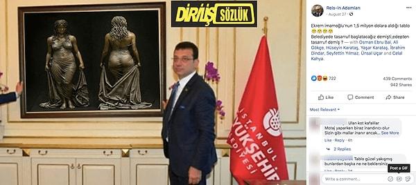 5. Sosyal medyada paylaşılan bir fotoğrafta da, Ekrem İmamoğlu'nun odasına 1 buçuk milyon dolar değerinde bir tablo astırdığı iddia edilmişti.