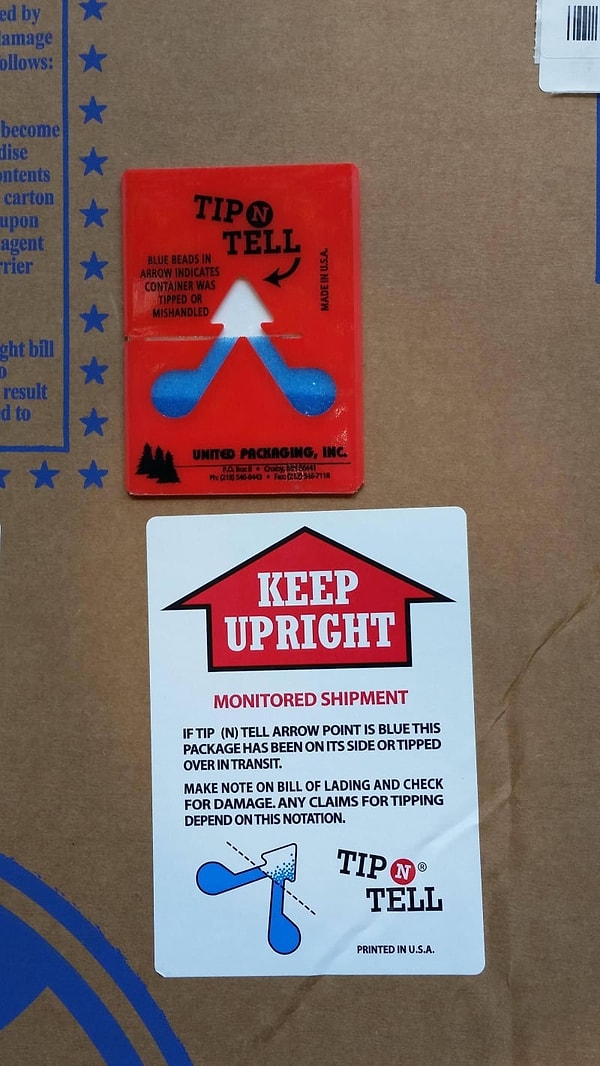 12. Метка для упаковки, которая позволяет узнать, была ли перевернута ваша посылка во время транспортировки.