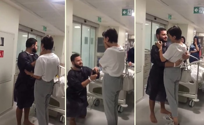 Kalp Ameliyatı Öncesi Sevdiği Kadına Evlilik Teklifi Eden Adamın Duygulandıran Görüntüleri!