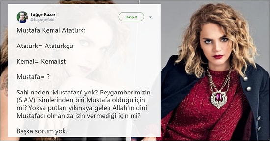 Tuğçe Kazaz, Mustafa Kemal Atatürk'ün Adından Yola Çıkarak Beyin Yakan Bir Soru Sorunca Tepkilerin Odağı Oldu