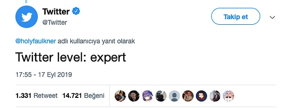 Twitter'ın resmi hesabından ise cevap gecikmedi, onlar da bu yeteneğe kayıtsız kalamadı.