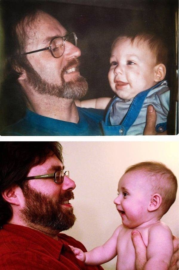 4. "Фото моего отца со мной. А справа я со своим сыном"