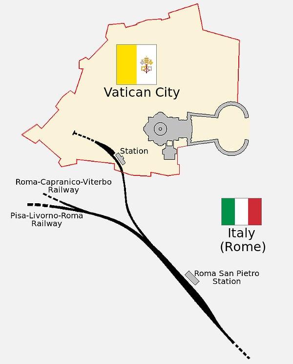 12. Vatikan Demiryolu, dünyadaki en kısa demiryoludur.
