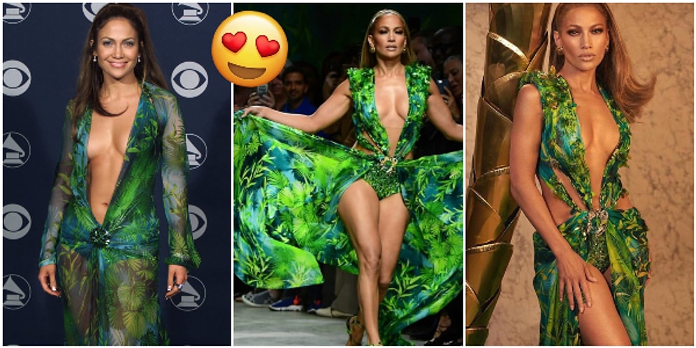 19 Yıl, Aynı Elbise, Aynı J.Lo! Jennifer Lopez Yıllar Sonra İkonik Yeşil Elbisesiyle Podyumu Salladı