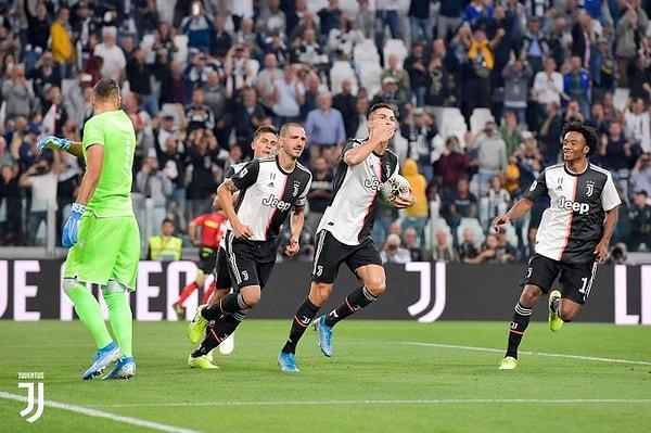49'uncu dakikada penaltıyı gole çeviren Portekizli yıldız Cristiano Ronaldo, takımını geriye düştüğü maçta 2-1 öne geçirdi ve karşılaşma, bu skorla sona erdi.