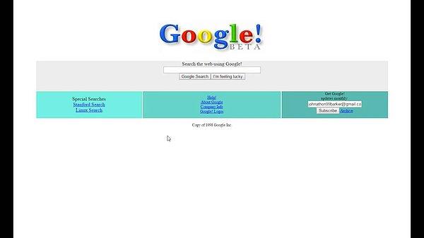 1998 - Google web sitesi açıldı.