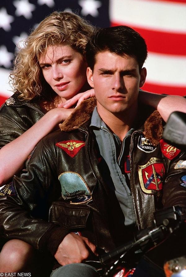 21. Top Gun filminin çekimlerinden Tom Cruise ve Kelly McGillis, 1986