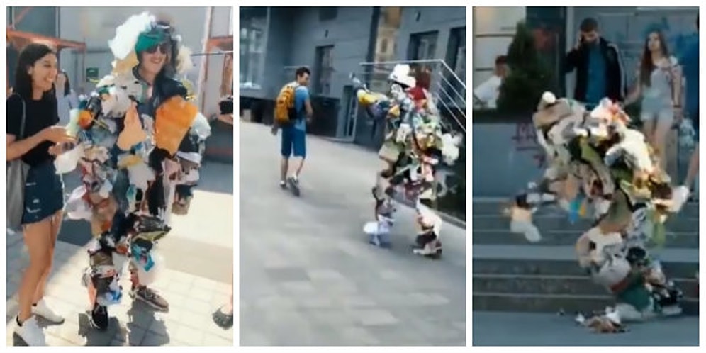 Eğlenceli Bir Protesto! Giydiği Kostümle Yere Çöp Atanları Korkutan Adam