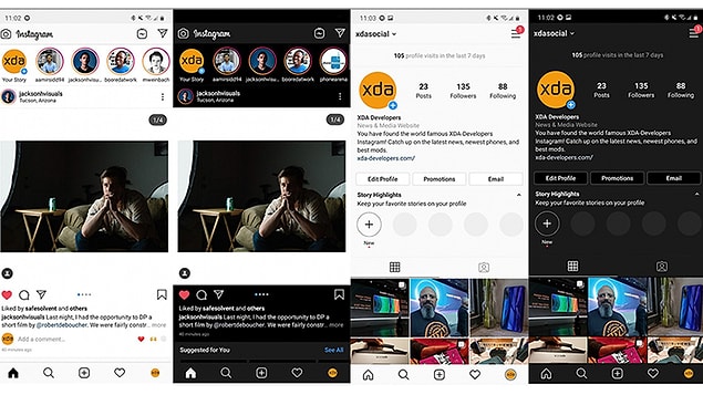 Instagram son güncellemesi ile karanlık modu kullanıma sundu.