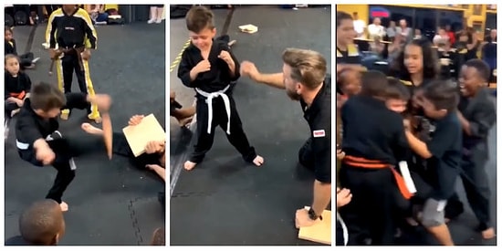 Ne Tatlısınız! Tahtayı Kıramadığı için Ağlayan Miniğe Moral Veren Hocası ve Arkadaşları