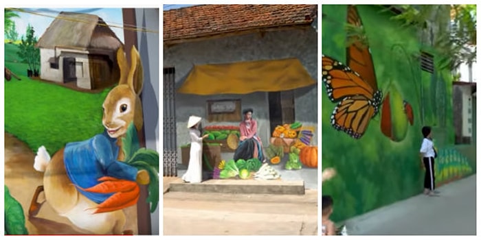 Sanat Her Yerde: Bir Vietnam Köyündeki Rengarenk Duvar Resimleri Sizi Büyüleyecek!