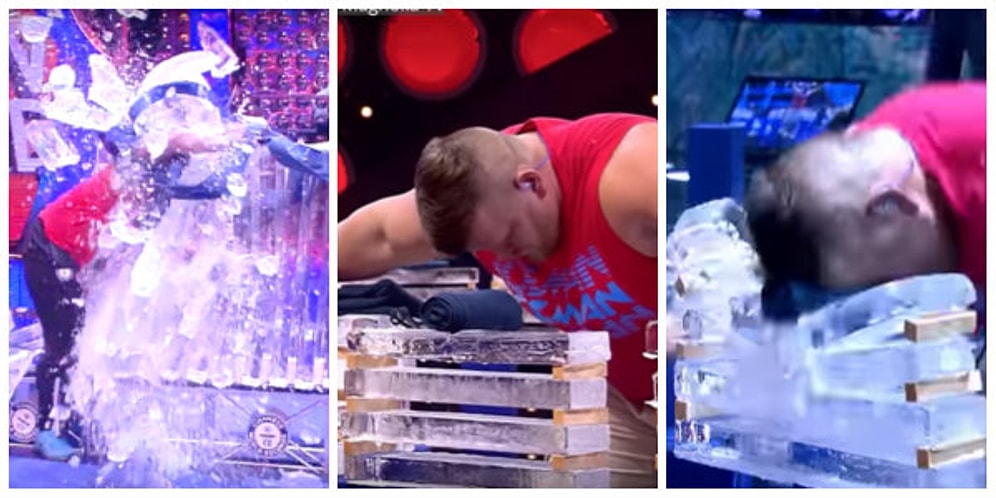 Hulk musun Arkadaş? Bir Dakika İçinde 88 Buz Bloğu Kıran Çılgın Adam Guinness Rekorlar Kitabına Girdi