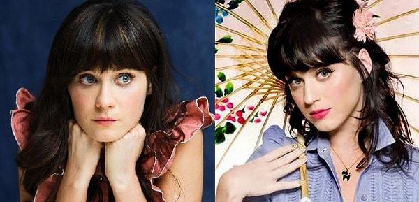 1. Bu fotoğraftaki güzel kadınlardan biri ünlü şarkıcı Katy Perry, diğeri ise "Aşkın 500 Günü" isimli filmden tanıdığımız Zooey Deschanel! Hangisi hangisi?