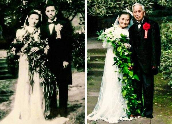 18. 70 yıl sonra düğün fotoğraflarını tekrar canlandırmak...