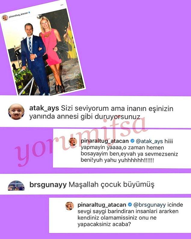 Son olarak katıldıkları bir davetten fotoğraf paylaşan, evet bizzat kendi Instagram hesabından eşiyle birlikte fotoğrafını paylaşan Pınar Altuğ hadsiz yorumlara maruz kaldı ama tabii ki cevabını verdi...
