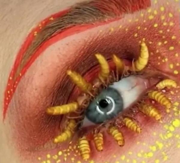 12. Gerçek böcekleri kullanarak makyaj yapan çılgın makyaj sanatçısı: