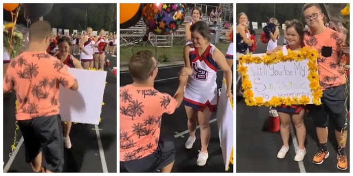 Çok Güzelsiniz! Sevgilisini Mezuniyet Balosuna Davet Etmek İçin Romantik Bir Sürpriz Yapan Down Sendromlu Genç