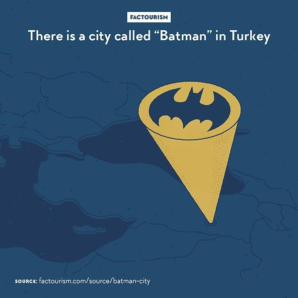 Bonus: Türkiye'de Batman adında bir şehir var. 🇹🇷