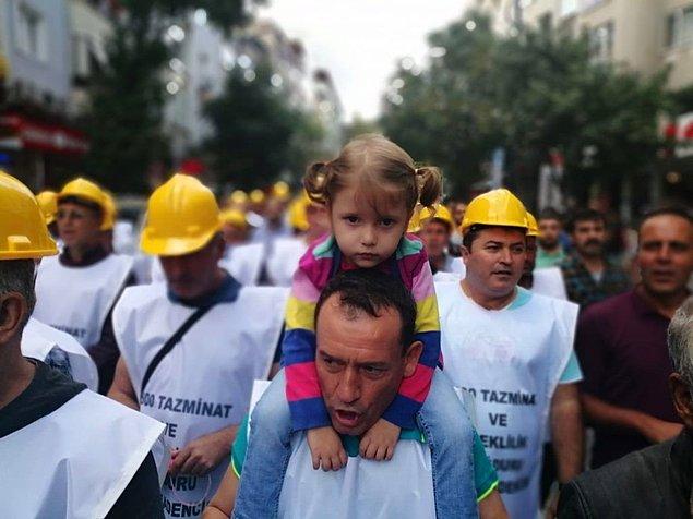 Madenciler daha sonra slogan ve pankartlarla Ankara yoluna koyuldu.