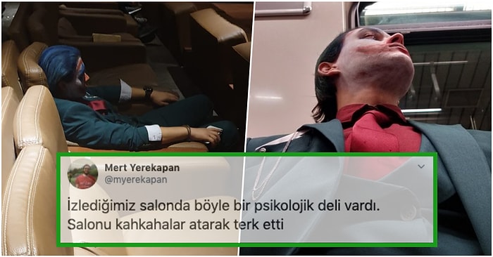 Joker Filmini İzlemeye Bizzat Joker Kılığında Gidip Çılgın Kahkahalar Atarak Milletin Aklını Alan Genç