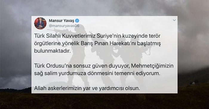 Fırat'ın Doğusuna Kara Harekâtına Başlayan Türk Silahlı Kuvvetleri'ne Sosyal Medyada Destek Mesajları Yağdı!