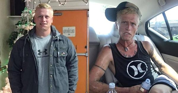 Cody Bishop'ın bu iki fotoğrafı arasında 7 ay var.