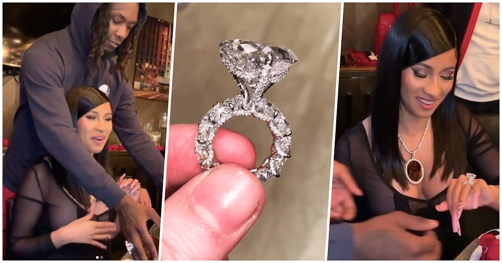 Bize de Nasip Olur mu? Offset Cardi B'ye Doğum Gününde 4 Milyon Dolar Değerinde Devasa Bir Yüzük Hediye Etti
