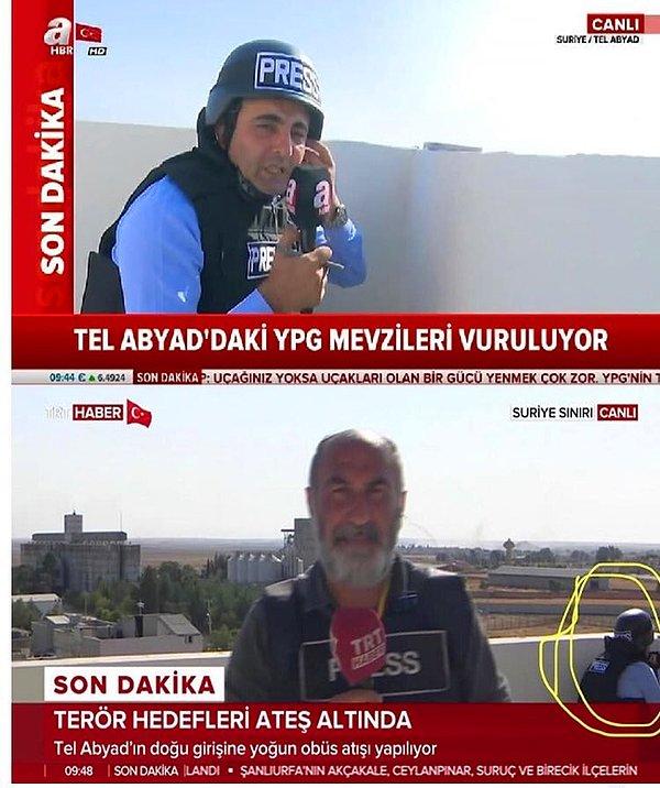 Türkiye'nin ve dünyanın gündemi Suriye sınırında gerçekleşen operasyonda. Hâl böyle olunca medya da konuyu sıcak bölgeden takip ediyor ama galiba "küçük" farklarla. Bugünün konusu sınırdaki TRT ve A Haber muhabirleriydi.