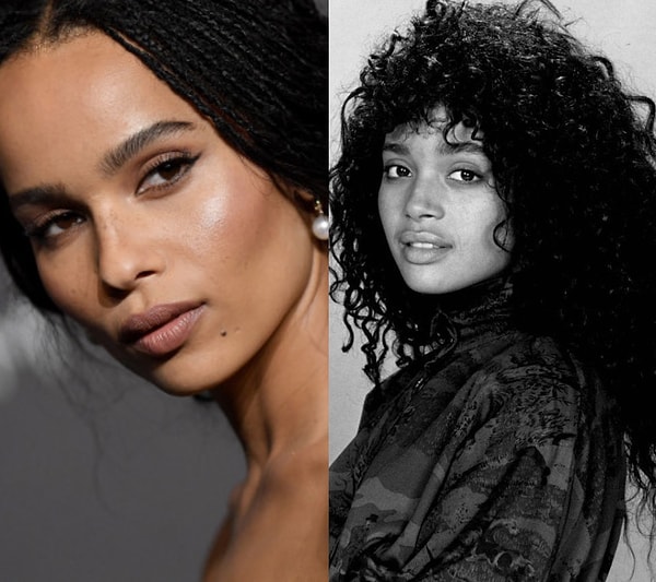 8. Zoe Kravitz'in farklı görünümü annesi Lisa Bonet ve babası Lenny Kravitz'in eseri.