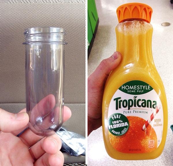 23. Plastik içecek şişeleri işlem görmeden önce bu şekilde görünüyor.