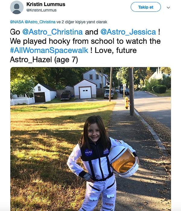 Bu adım astronot olma hayali kuran birçok genç kıza da umut oldu!