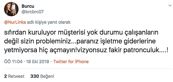 7. İşletme sahibi bu durumu mekanın sıfırdan kurulacak olmasına yordu ama ona da ayriyetten yanıtlar geldi.