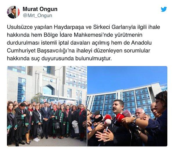 İstanbul Büyükşehir Belediyesi Sözcüsü Murat Ongun, gelişmeyi sosyal medya hesabından duyurdu 👇
