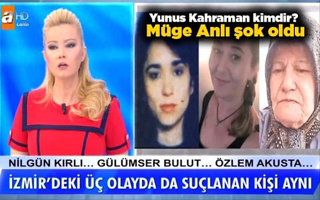 Gördüğünüz gibi durum biraz karışık. Fakat bu 2 cinayet ve 1 kayıp vakasını birleştiren tek bir kişi var o da Yunus Kahraman. Kendisiyle ilgili henüz bir tutuklama olmadı. İlerleyen zamanlarda neler olacak göreceğiz.