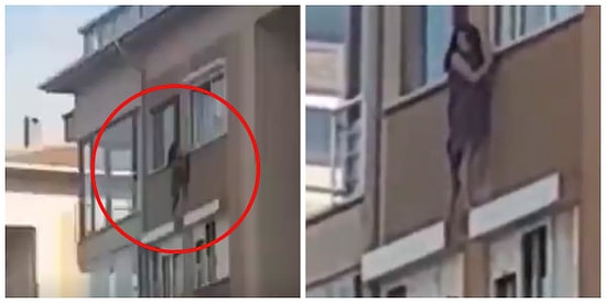 Evin Hanımı Baskına Gelince Çareyi Çıplak Şekilde Pencereden Çıkmakta Bulan Kadın