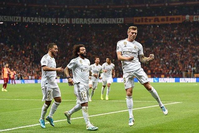 Real Madrid, 18.dakikada Toni Kroos'un golüyle Galatasaray karşısında 1-0 öne geçti.