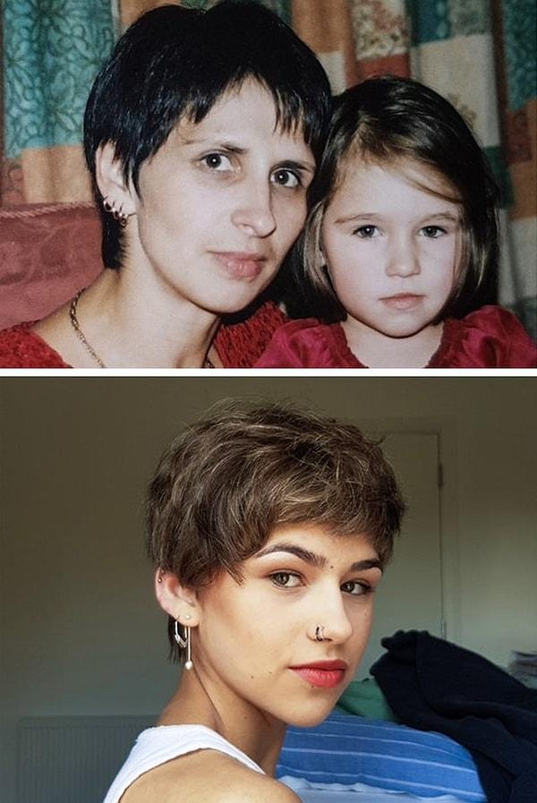 2. “2005 yılında annem ile ben ve şimdi ben. Herkes tam olarak onun gençliğine benzediğimi söylüyor."