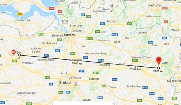 Fakat Belçika'ya seyahat için tren biletini Genk yerine yine bir Belçika kenti olan Gent'e alınca bu şehirde mahsur kaldı. Üstelik ikili için maçın başlamasına yarım saat kalmasına kadar herhangi bir problem de yoktu.