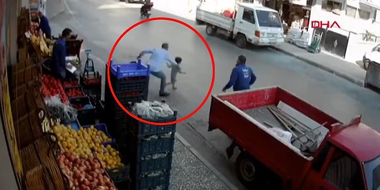 Anlık Refleksiyle Yola Fırlayan Çocuğu Ölümden Kurtaran Esnaf