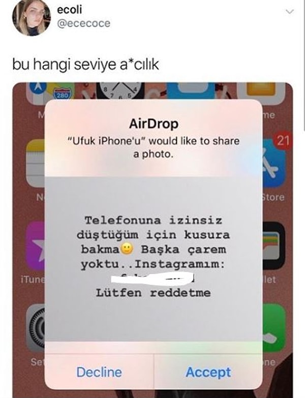 12. Airdropla mesaj atmak mı?