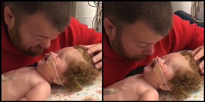 Hastanede Yatan Minik Kızını Neşelendiren Tatlış Baba