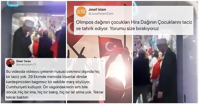 Cumhuriyet Bayramı Kutlamaları Sırasında Metroda Görüntüleri Çekilen Cübbeli ve Sarıklı Kişi Sosyal Medyanın Gündeminde