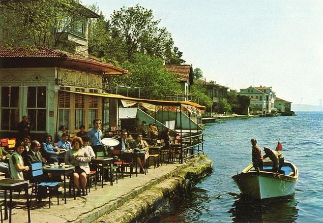 Kanlıca İsmailağa Kahvesi, İstanbul, 1970'ler.