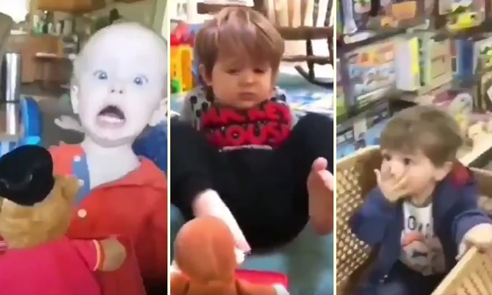 Kutunun İçinden Aniden Çıkan Oyuncaklar Karşısında Korku Dolu Anlar Yaşayan Çocuklar